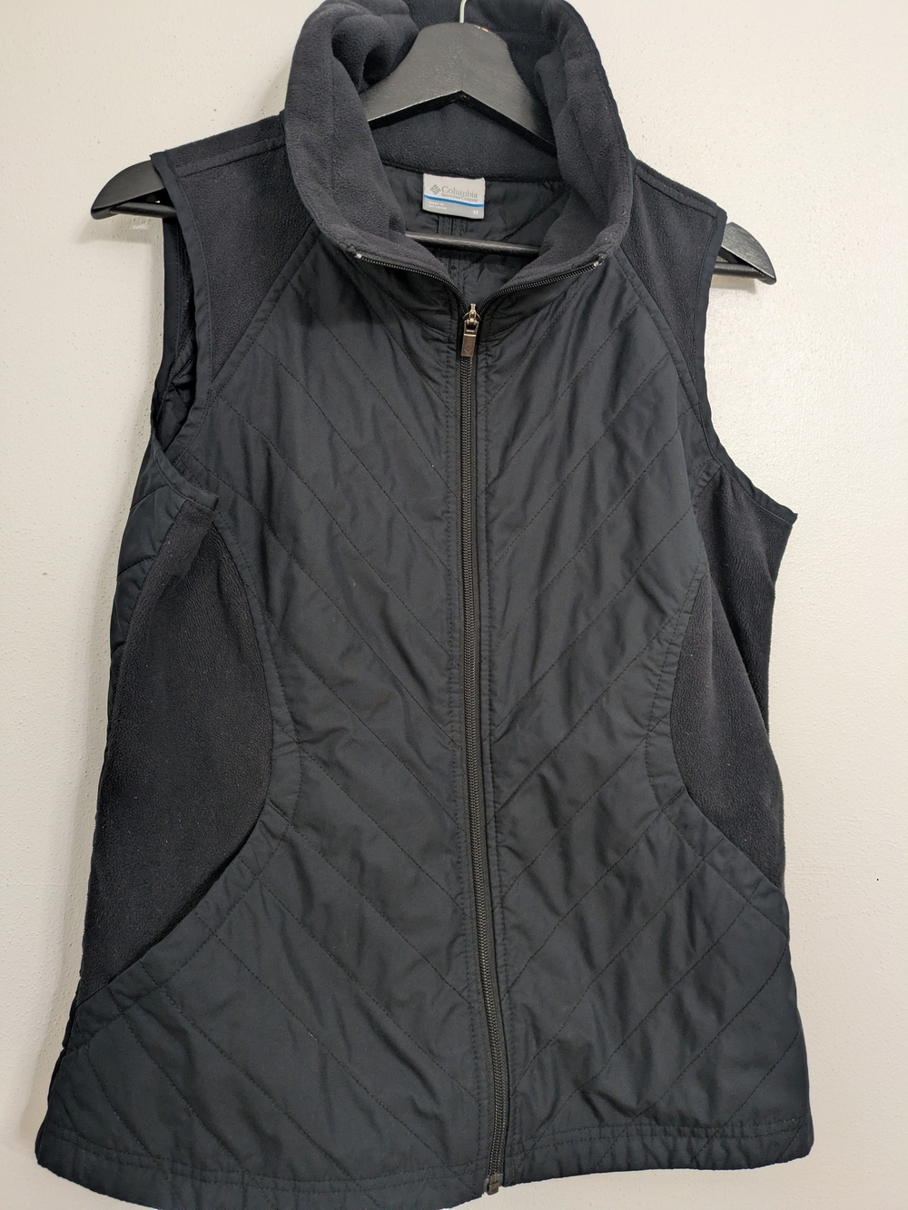 Columbia Women's Black Quilted & Fleece Panel Vest Size Medium
